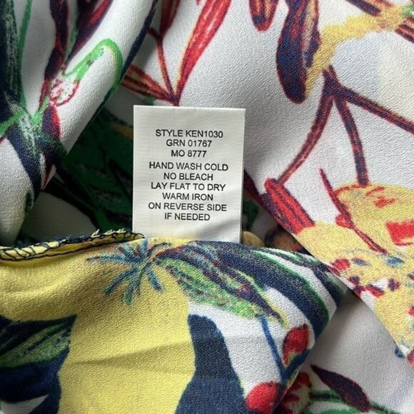 Bohemian Floral Tunic Dress With Blue Paisley Details & Button Front  M/L - Picture 8 of 10